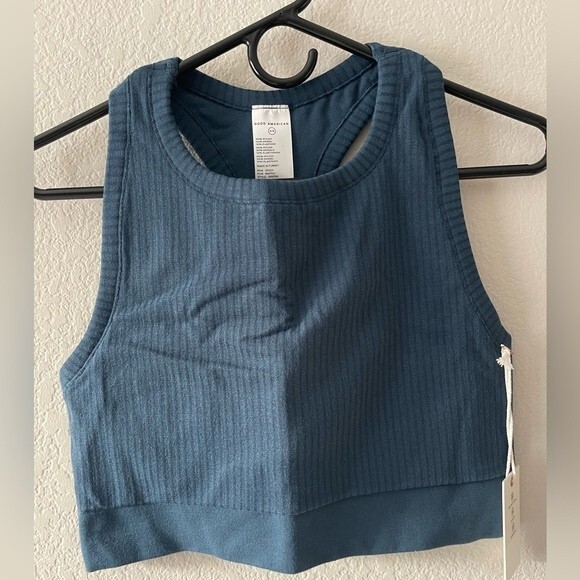 Good American NWT Blue Cropped Tank 5/6 (2XL- 3XL) Compression 4-way Stretch - Picture 1 of 8